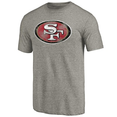 San Francisco 49ers Ash Distressed Team T-Shirt