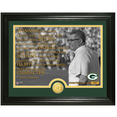 Green Bay Packers Vince Lombardi Highland Mint 13 x 16 Quote Photomint