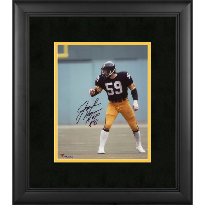 Autographed Pittsburgh Steelers Jack Ham Fanatics Authentic Framed 8 x 10 Pointing Photograph with HOF 88 Inscription