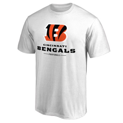 Cincinnati Bengals White Team Lockup T-Shirt