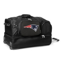 New England Patriots MOJO Black 27 2-Wheel Drop Bottom Rolling Duffel Bag