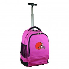 Cleveland Browns 19 Premium Wheeled Backpack - Pink