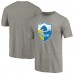 Los Angeles Chargers Ash Throwback Logo Tri-Blend T-Shirt