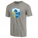 Los Angeles Chargers Ash Throwback Logo Tri-Blend T-Shirt