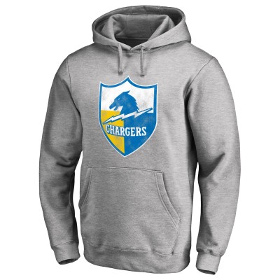 Толстовка Los Angeles Chargers Throwback Logo - Heather Gray