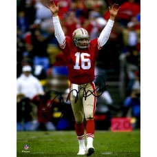 Autographed San Francisco 49ers Joe Montana Fanatics Authentic 8 x 10 Hands Up Photograph