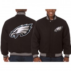 Куртка Philadelphia Eagles JH Design Embroidered Wool - Black