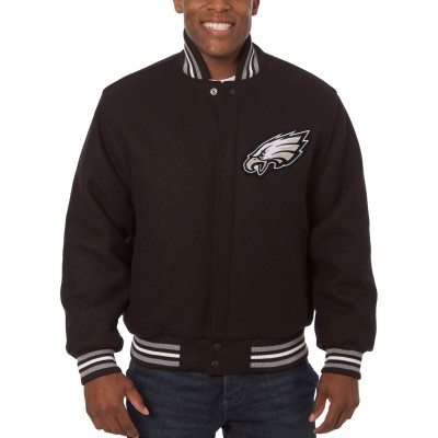 Куртка Philadelphia Eagles JH Design Embroidered Wool - Black
