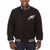 Куртка Philadelphia Eagles JH Design Embroidered Wool - Black