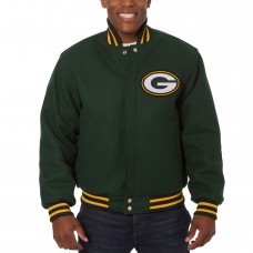 Куртка Green Bay Packers JH Design Embroidered Wool - Green