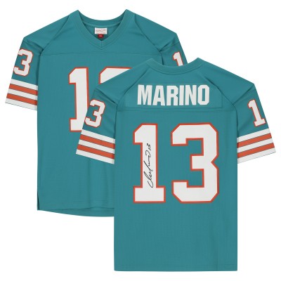 Dan Marino Miami Dolphins Autographed Fanatics Authentic Mitchell & Ness Aqua Replica Jersey