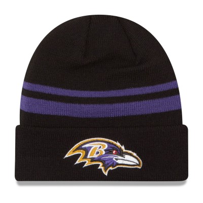 Шапка Baltimore Ravens New Era Black Team Logo Cuffed Knit