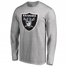 Футболка Las Vegas Raiders Primary Logo Long-Sleeve - Heathered Gray Футболка Las Vegas Raiders Primary Logo Long-Sleeve - Heathered Gray