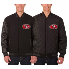 Куртка двусторонняя San Francisco 49ers JH Design Wool & Leather - Black