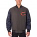 Куртка двусторонняя Chicago Bears JH Design Wool & Leather - Charcoal