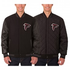 Куртка двусторонняя Atlanta Falcons JH Design Wool & Leather - Black