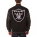 Куртка двусторонняя Las Vegas Raiders JH Design Wool & Leather - Black