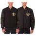 Куртка двусторонняя New Orleans Saints JH Design Wool & Leather - Black Куртка двусторонняя New Orleans Saints JH Design Wool & Leather - Black