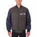 Куртка Seattle Seahawks JH Design Charcoal Wool & Leather Reversible Jacket with Embroidered Logos