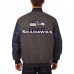 Куртка Seattle Seahawks JH Design Charcoal Wool & Leather Reversible Jacket with Embroidered Logos
