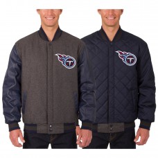 Куртка двусторонняя Tennessee Titans JH Design Wool & Leather - Charcoal