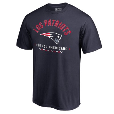 New England Patriots Navy Futbol Americano T-Shirt