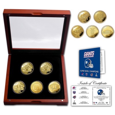 New York Giants Highland Mint 4-Time Super Bowl Champions Gold Coin Set