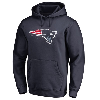 New England Patriots Navy Splatter Logo Pullover Hoodie