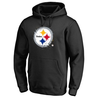 Pittsburgh Steelers Black Splatter Logo Pullover Hoodie