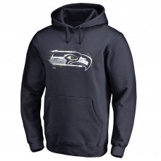 Seattle Seahawks College Navy Splatter Logo Pullover Hoodie Seattle Seahawks College Navy Splatter Logo Pullover Hoodie