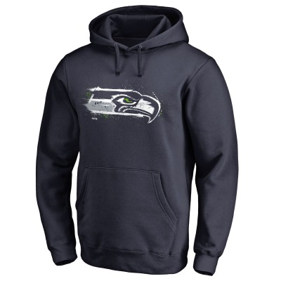 Seattle Seahawks College Navy Splatter Logo Pullover Hoodie