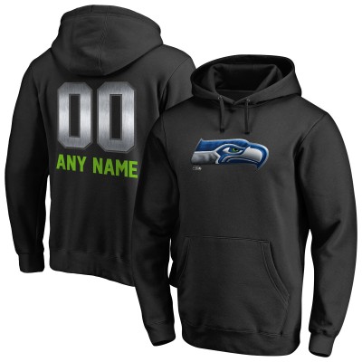 Толстовка Seattle Seahawks Personalized Midnight Mascot - Black