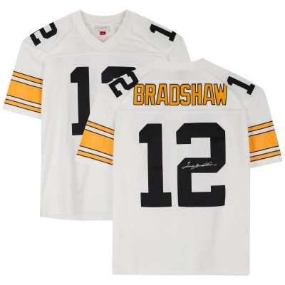 Игровая джерси Autographed Pittsburgh Steelers Terry Bradshaw Fanatics Authentic White Mitchell & Ness Replica