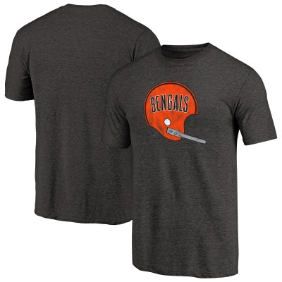 Cincinnati Bengals Black Throwback Logo Tri-Blend T-Shirt