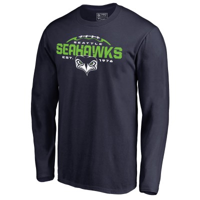 Футболка с длинным рукавом Seattle Seahawks Alternate Team Logo Gear Flea Flicker - College Navy