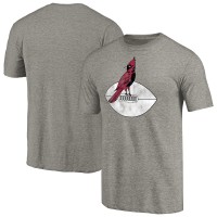 Arizona Cardinals Ash Throwback Logo Tri-Blend T-Shirt