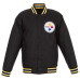 Куртка Pittsburgh Steelers JH Design Black Poly Twill Varsity