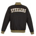 Куртка Pittsburgh Steelers JH Design Black Poly Twill Varsity
