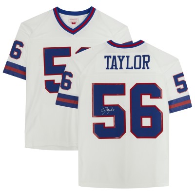 Autographed New York Giants Lawrence Taylor Fanatics Authentic White Mitchell & Ness Replica Jersey