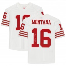 Autographed San Francisco 49ers Joe Montana Fanatics Authentic Mitchell & Ness White Replica Jersey