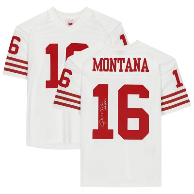 Autographed San Francisco 49ers Joe Montana Fanatics Authentic Mitchell & Ness White Replica Jersey with HOF 00 Inscription