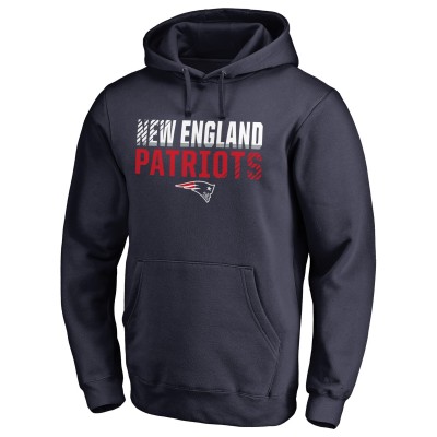 New England Patriots Navy Iconic Collection Fade Out Pullover Hoodie