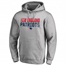 New England Patriots Ash Iconic Collection Fade Out Pullover Hoodie