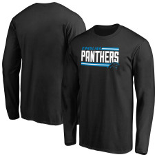 Футболка с длинным рукавом Carolina Panthers Black Iconic Collection On Side Stripe