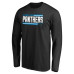Футболка с длинным рукавом Carolina Panthers Black Iconic Collection On Side Stripe
