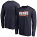 Футболка с длинным рукавом Chicago Bears Navy Iconic Collection On Side Stripe Футболка с длинным рукавом Chicago Bears Navy Iconic Collection On Side Stripe