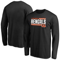 Cincinnati Bengals Black Iconic Collection On Side Stripe Long Sleeve T-Shirt