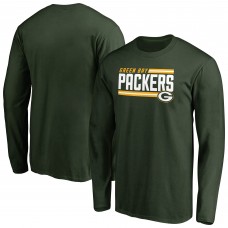 Футболка с длинным рукавом Green Bay Packers Green Iconic Collection On Side Stripe