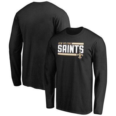 Футболка с длинным рукавом New Orleans Saints Black Iconic Collection On Side Stripe