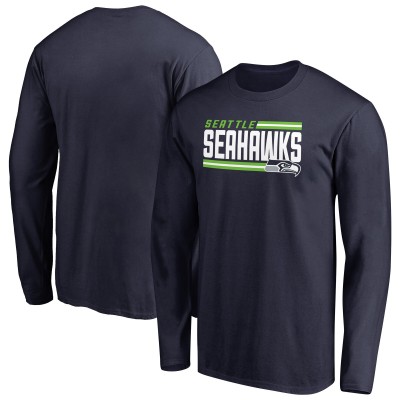 Футболка с длинным рукавом Seattle Seahawks Iconic Collection On Side Stripe - College Navy